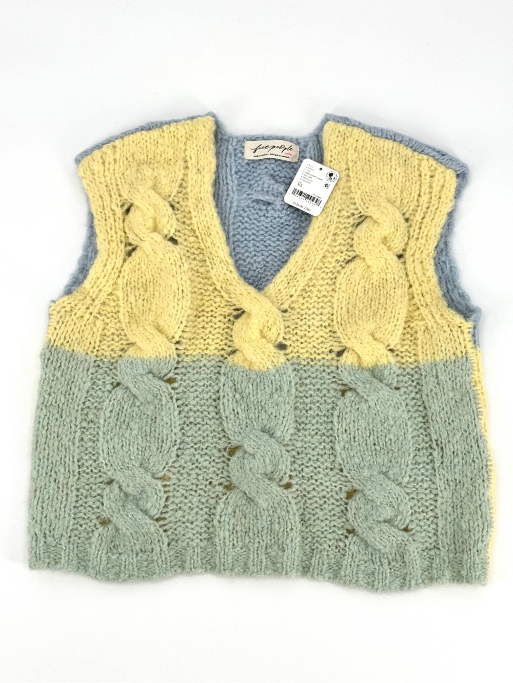 NWT Free People SoftSpun Alpaca/Wool Blend Loose Chunky Knit Boxy Crop Vest - Picture 6 of 11